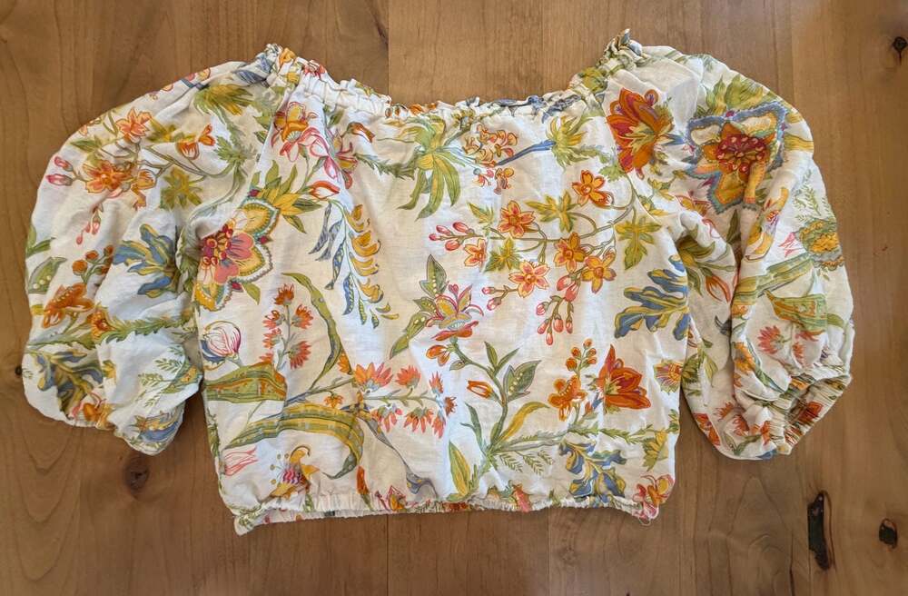 Rachel Zoe Floral Off-The-Shoulder Blouse Size M - Picture 8 of 8